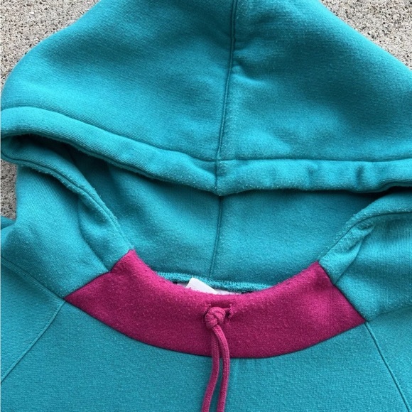 Vintage ADIDAS Team Spell Out trefoil Multi-Color Pullover Hoodie Large Run Dmc - Picture 3 of 5